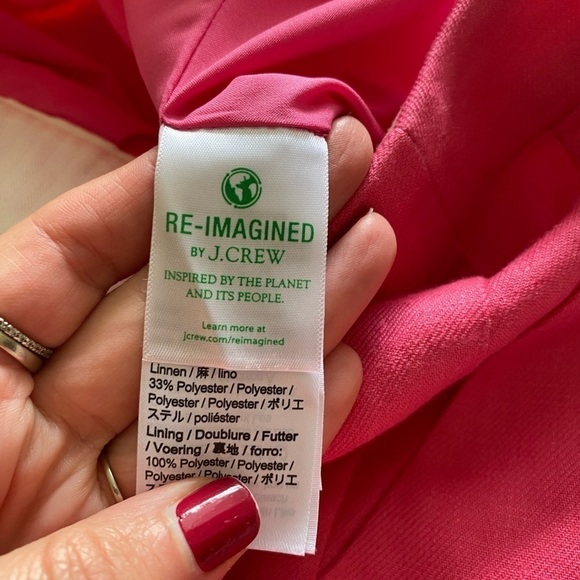 J.Crew Women’s Kate Straight Leg Linen Blend Pants Pink Size 00 Business Casual - Picture 6 of 11